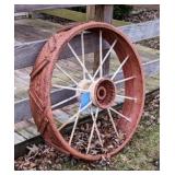 Vintage Steel Tractor Wheel, 34" dia