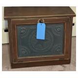 Bread Box w/Pressed Tin Front