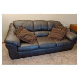 Leather Like Couch w/Accent Pillows