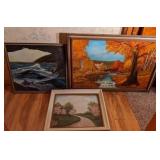 Two Canvas Paintings & Picture