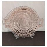 Pink Depression Cake Plate