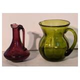 Glass Pitcher & Cruet