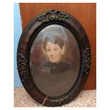 Oval Bubble Glass Framed Picture