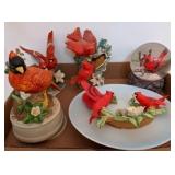 Assorted Cardinal Bird Figurines & More
