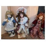 Three Porcelain Dolls