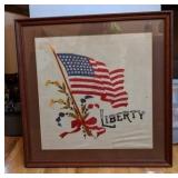 Matted & Framed Stitched Flag