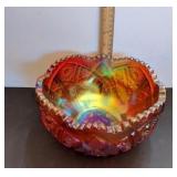 Carnival Glass Sawtooth Edged Bowl