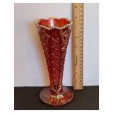 Carnival Glass Sawtooth Edged Vase