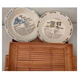 Two Pie Plates w/Recipes & Serving Trays