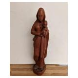 Woman & Baby Wooden Sculpture