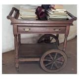 Tea Cart w/Harley Hat & Marine Hat