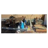 Level, Hanging Light, Hand  Painted Wooden  Shelf