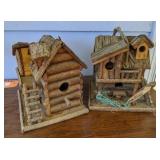 Two Cabin Birdhouses