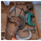 C-Clamps, Hand Drill & Hay Hook