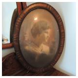 Vintage Picture w/Bubble Glass