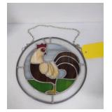 Rooster Stain Glass, Approx 9.5" dia