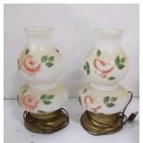 Pair of Hand Painted Dresser Lamps