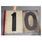 Metal Numbers, Approx 17.5" x 13"