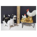 Creamer, Chick & Rooster Figurines