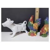 Creamer & S&P Shakers w/Stoppers