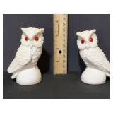 Owl Figurines, Marked Italy