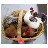 Roosters in a Basket