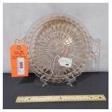 Pink Depression Cake Plate