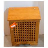 Oak Clothes Hamper, Approx 25" h x 20" w x12.5" d
