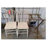 Two Wooden Chairs & Stand