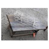 Primitive Table/Bench & Wire Garden Fence