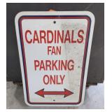 Cardinal Fan Parking Sign