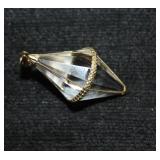 Crystal and 14k gold charm