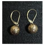 14k ball dangle earrings