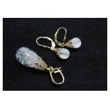 14 K Earrings with matching charm.