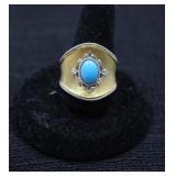 14 K China gold  Turquoise ring
