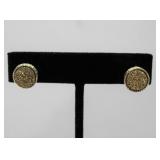 14 K gold and stone Italy earrings