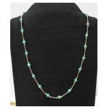 14 K Mexico Turquoise gold necklace