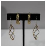Two pair of earrings-14K