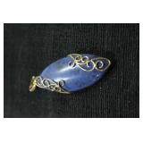 14 K blue stone charm