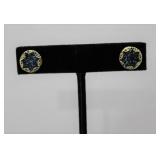14 K Gold blue stone earrings