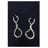 14 K dangle long twist earrings