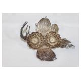 Sterling Silver Flower Brooch - Antique