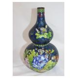 Vintage 10 inch Cloisonne vase with flowers