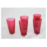 5 - Victorian Cranberry Juice Glasses