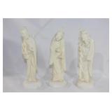 Set of three Asian resin figurines