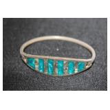 Iridescent Silver? bangle marked Mexico