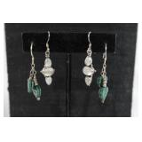 Two pair of vintage sterling dangle earrings