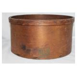 Vintage wooden round grain crate