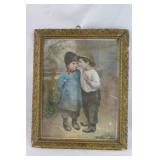 Framed J. Ottomann lith print "Mischief Brewing"