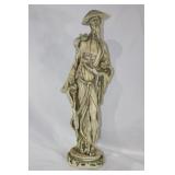 Asian statue-man holding birds with cane